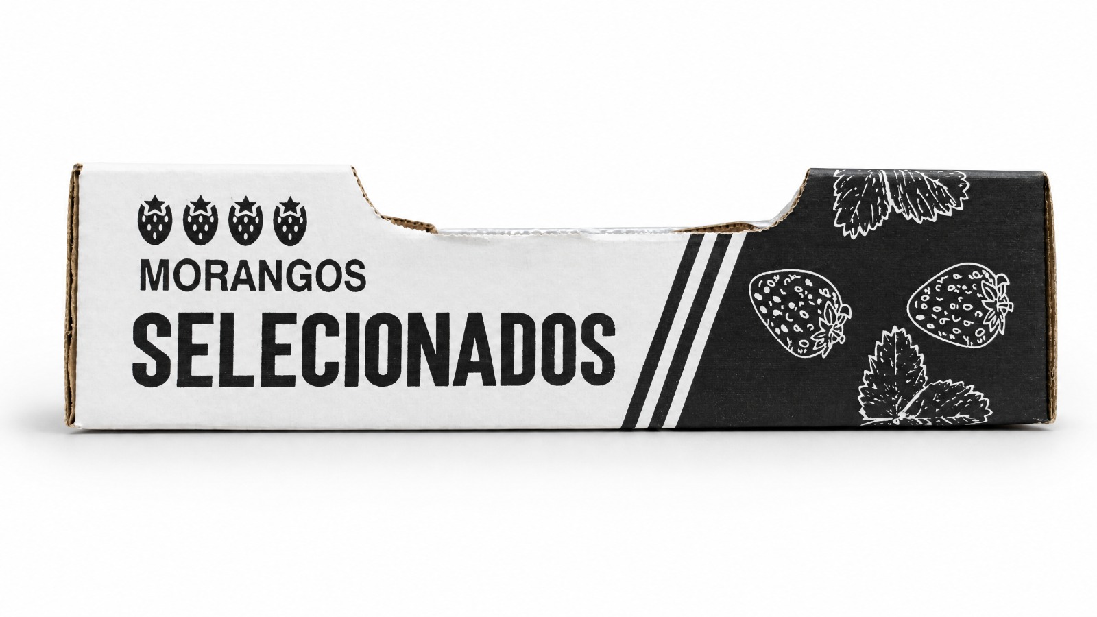 Morangos Selecionados — Preto/Branco Bold