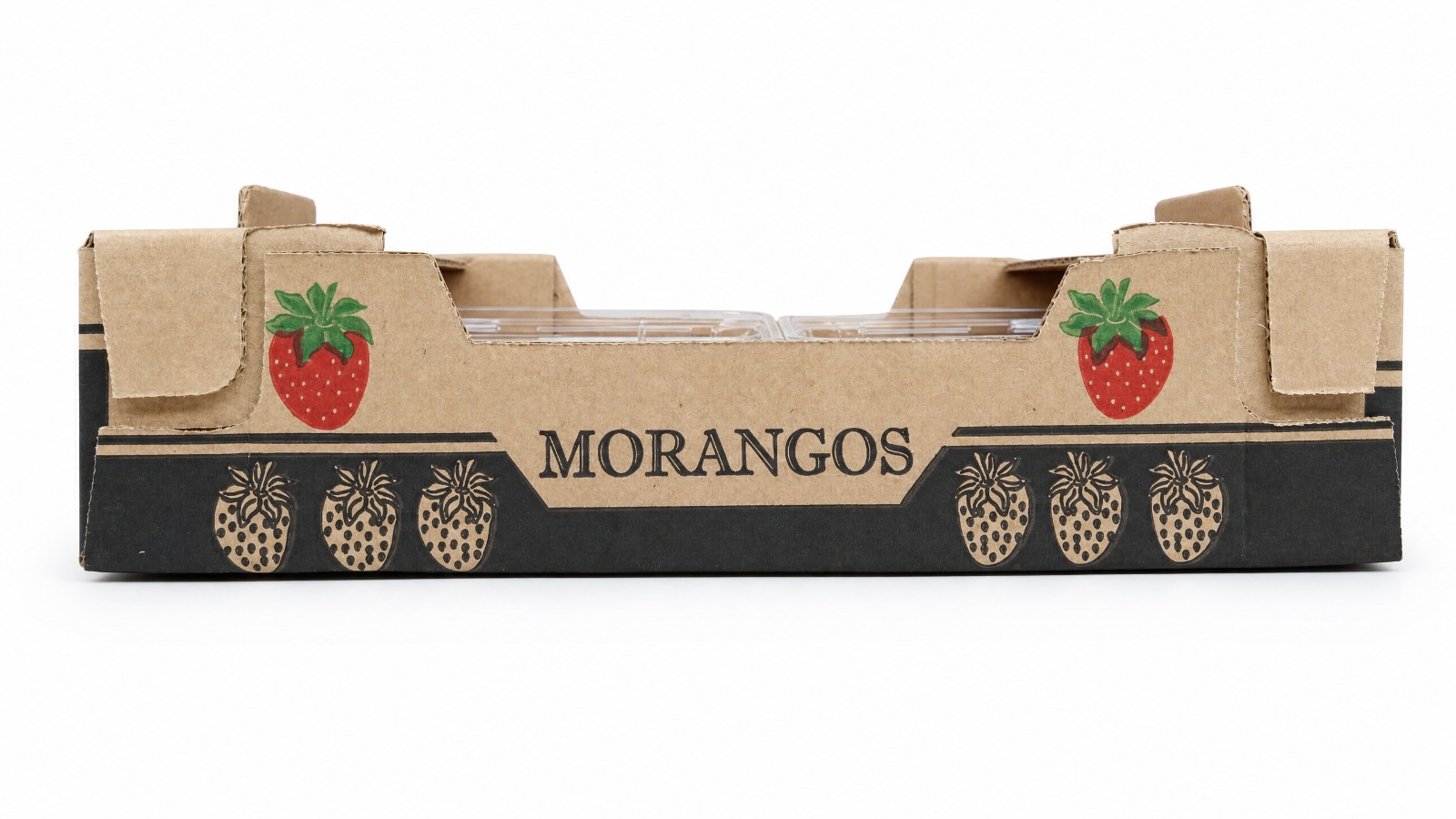 Bandeja MORANGOS — Kraft Preta com Clips